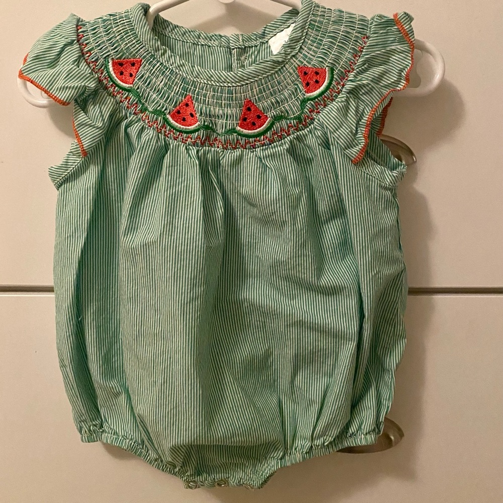 Watermelon Smocked Bubble